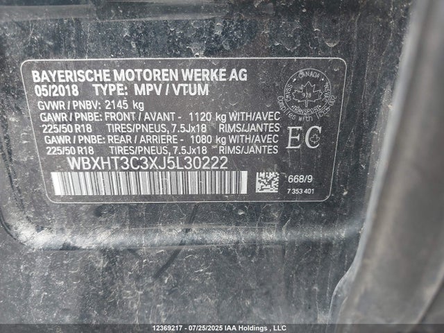 WBXHT3C3XJ5L30222 BMW X1