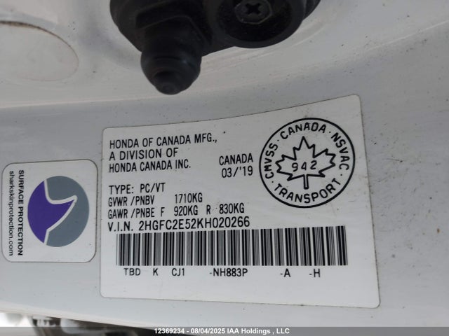 Honda Civic Lx 2019 2HGFC2E52KH020266 Image 30