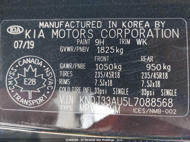 KNDJ33AU5L7088568 KIA mpi nu