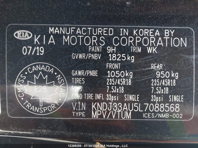KNDJ33AU5L7088568 KIA mpi nu