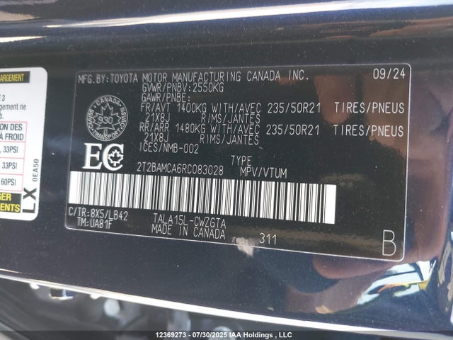 2T2BAMCA6RC083028 Lexus t24a-fts