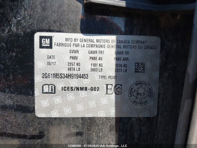 2G61M5S34H9194453 Cadillac lfx - sidi: spark ignited direct injection, vvt: variable valve timing, e85 max, alum