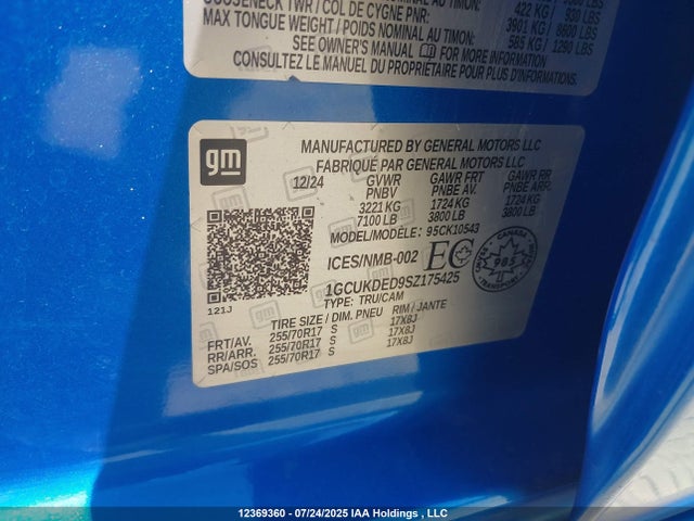 1GCUKDED9SZ175425 Chevrolet l84