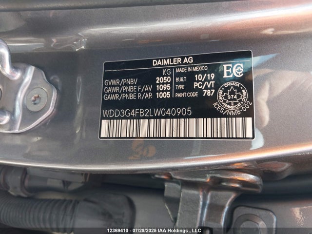 WDD3G4FB2LW040905 Mercedes-Benz m260