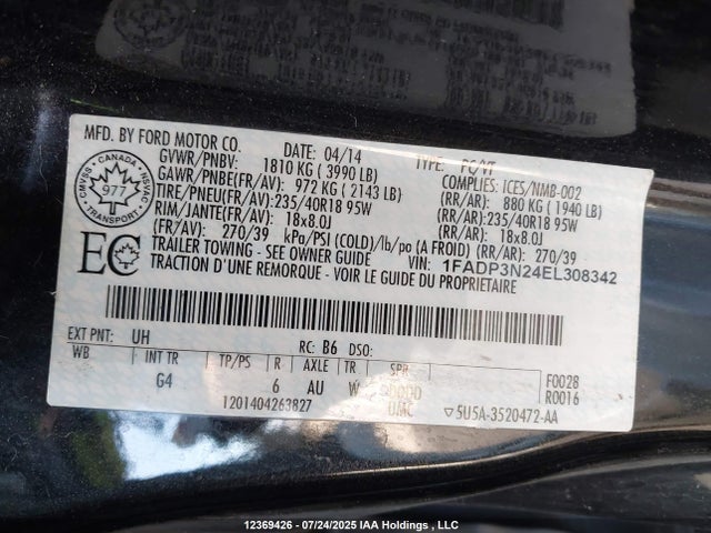 1FADP3N24EL308342 Ford 2014