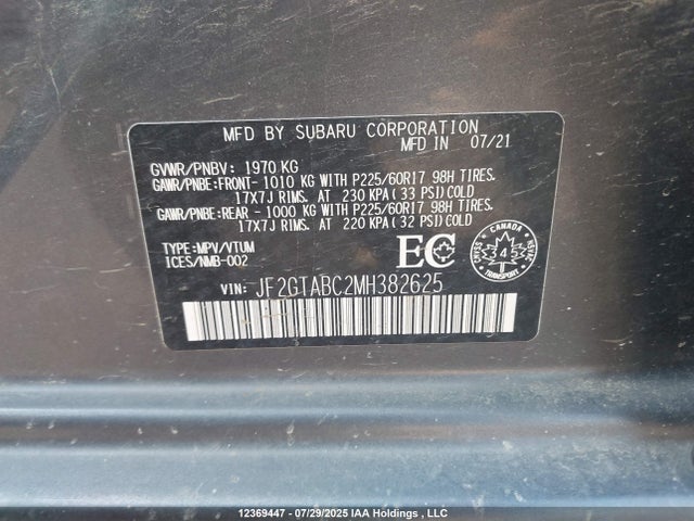 JF2GTABC2MH382625 Subaru na