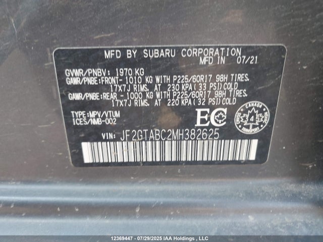JF2GTABC2MH382625 Subaru na