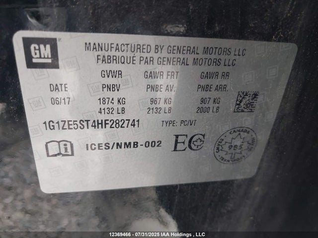 1G1ZE5ST4HF282741 Chevrolet lfv - di: direct injection, vvt: variable valve timing, gen 1