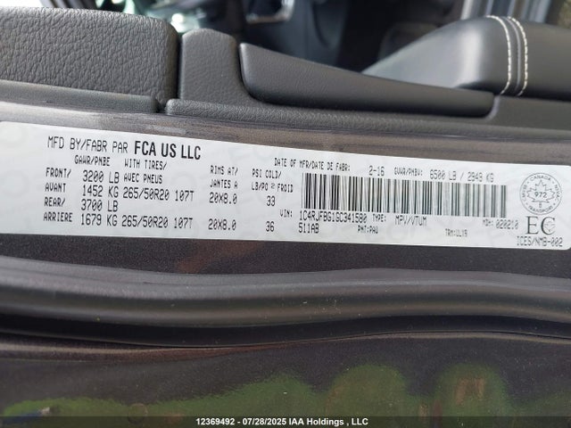 1C4RJFBG1GC341580 Jeep Grand Cherokee