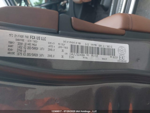 1C4RJFJT5GC443964 Jeep Grand Cherokee