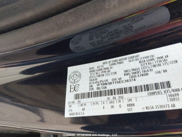 1FT8W3BT1SEC38374 Ford F-350
