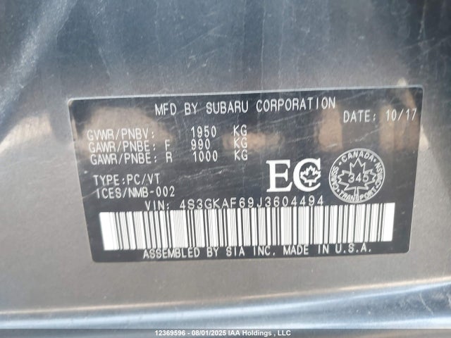 4S3GKAF69J3604494 Subaru 2018