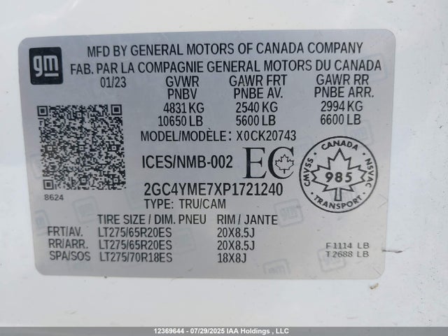 Chevrolet l8t 2023 2GC4YME7XP1721240 Image 9