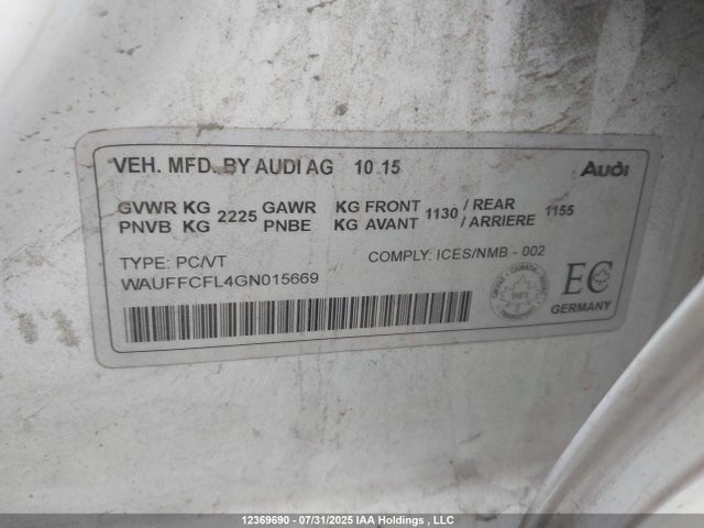 WAUFFCFL4GN015669 Audi 2016