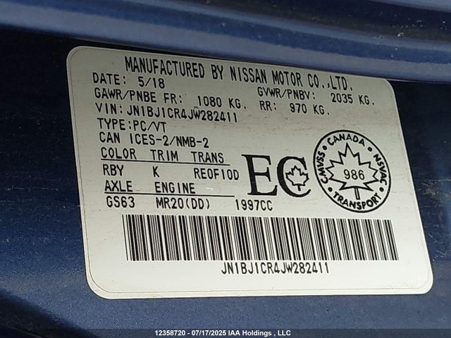 JN1BJ1CR4JW282411 Nissan 2018