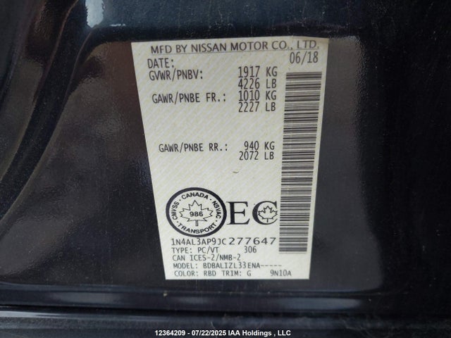 1N4AL3AP9JC277647 Nissan 2018
