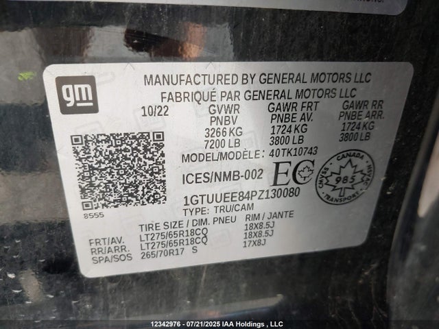 1GTUUEE84PZ130080 GMC lz0