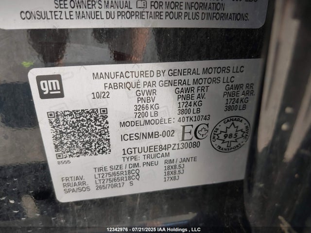1GTUUEE84PZ130080 GMC lz0