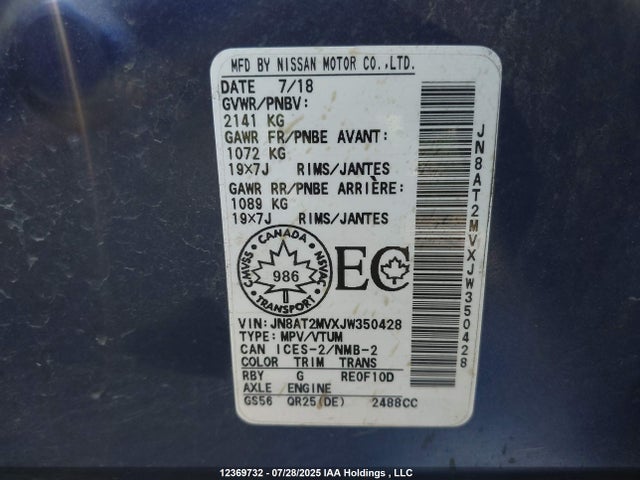 JN8AT2MVXJW350428 Nissan 2018