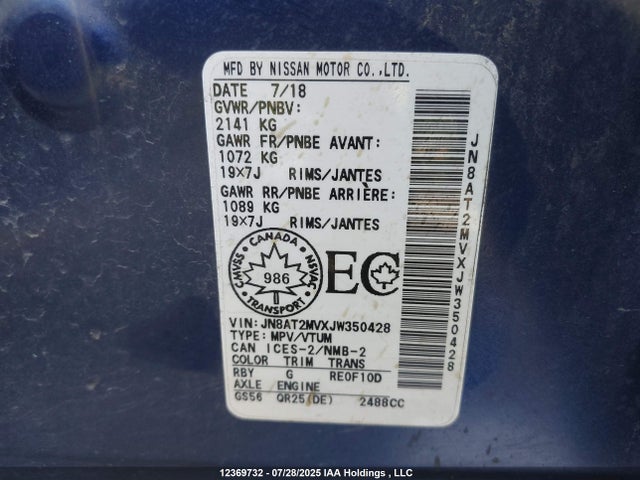 JN8AT2MVXJW350428 Nissan 2018
