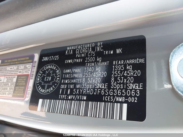 5XYRHDJF6SG365063 KIA t-gdi theta-iii