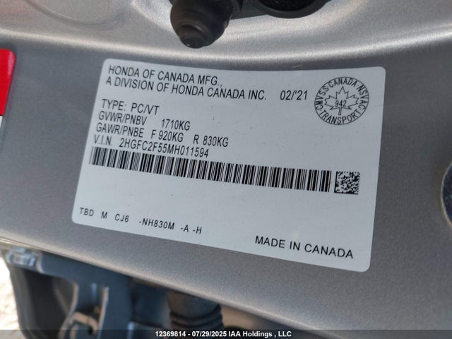 2HGFC2F55MH011594 Honda k20c2