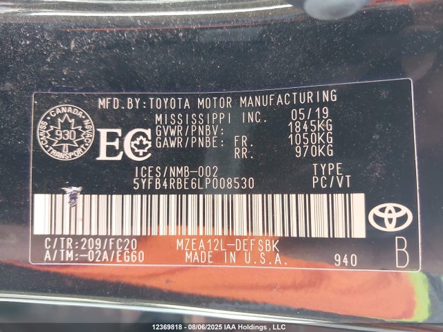 Toyota m20-fks 2020 5YFB4RBE6LP008530 Image 9