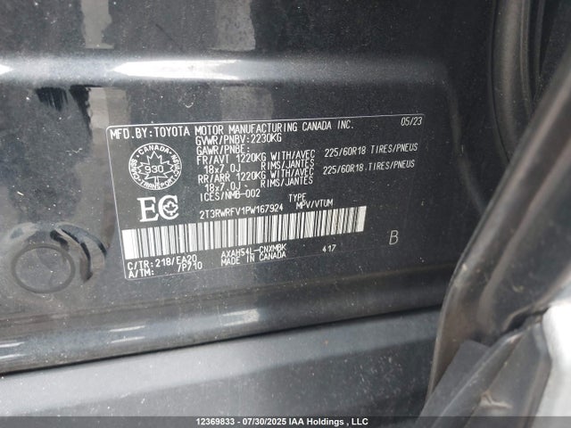 2T3RWRFV1PW167924 Toyota a25a-fxs, 3nm+4nm(ni)