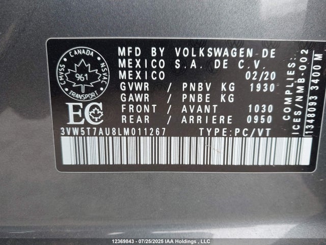 3VW5T7AU8LM011267 Volkswagen Golf GTI