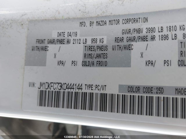 JM1DKFC73K0444144 Mazda pe