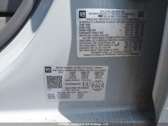 2GC4YMEY7R1155825 Chevrolet l5p