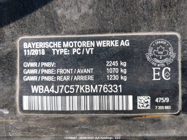 BMW 440I 2019 WBA4J7C57KBM76331 Image 18
