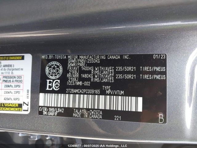 Lexus t24a-fts 2023 2T2BAMCA2PC009165 Image 9