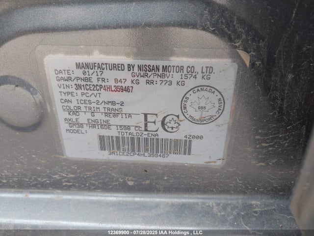 Nissan 2017 2017 3N1CE2CP4HL359467 Image 9