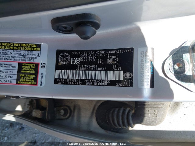Toyota 2zr-fe 2014 2T1BURHE1EC130545 Image 9