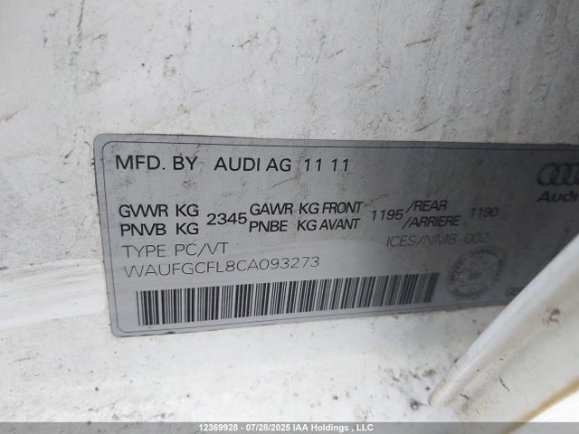 Продажа на аукционе авто 2012 Audi S4 3.0 Premium, vin: WAUFGCFL8CA093273, номер лота: 12369928