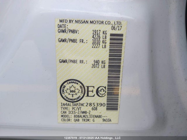 1N4AL3AP2HC285390 Nissan 2017