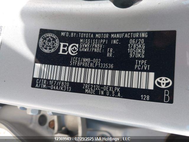Toyota 2zr-fae 2020 5YFBPRBE8LP133536 Image 10