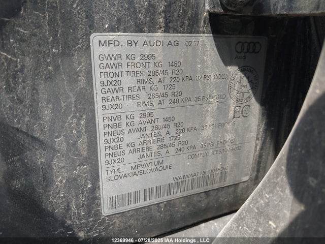 WA1WAAF75HD046360 Audi 2017