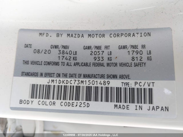 JM1DKDC73M1501489 Mazda pe