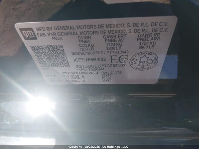 3GTUUGED7RG363107 GMC l84