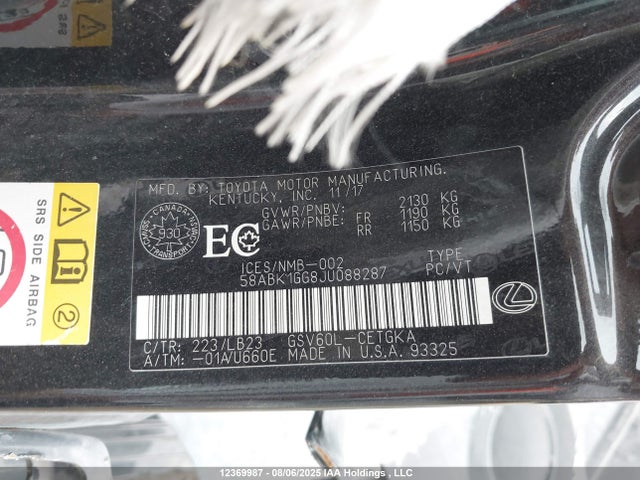 58ABK1GG8JU088287 Lexus 2gr-fe