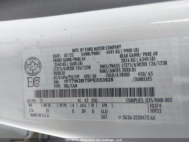 Ford 2023 2023 1FT7W2BT5PED53928 Image 17