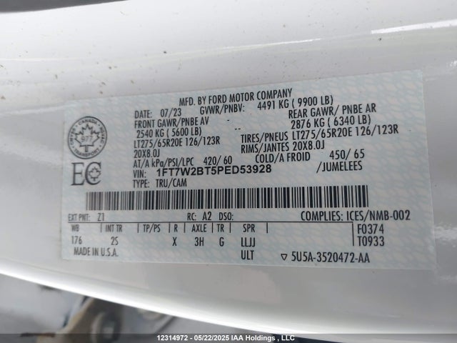 Ford 2023 2023 1FT7W2BT5PED53928 Image 9