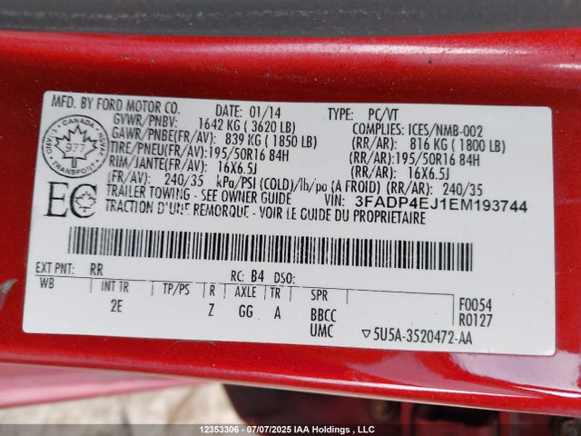 Ford Fiesta 2014 3FADP4EJ1EM193744 Image 9