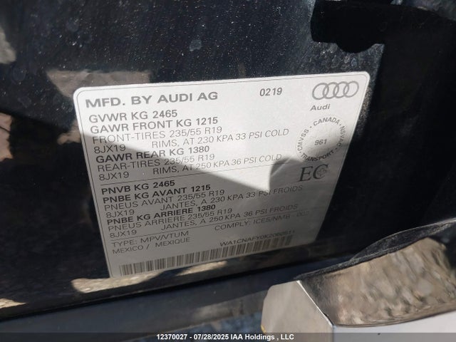 WA1CNAFY0K2060511 Audi Q5