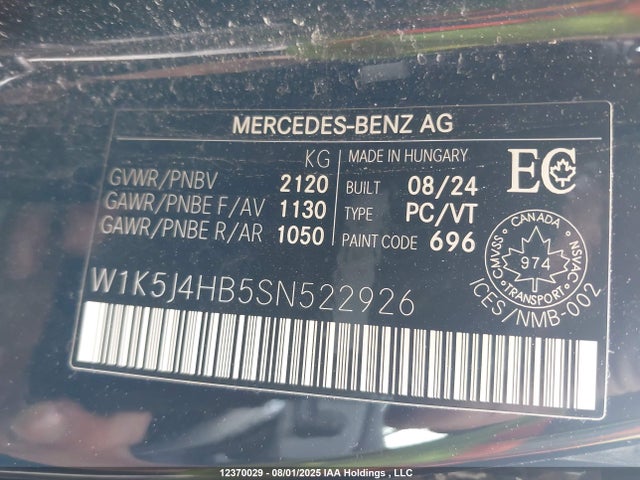 W1K5J4HB5SN522926 Mercedes-Benz m260