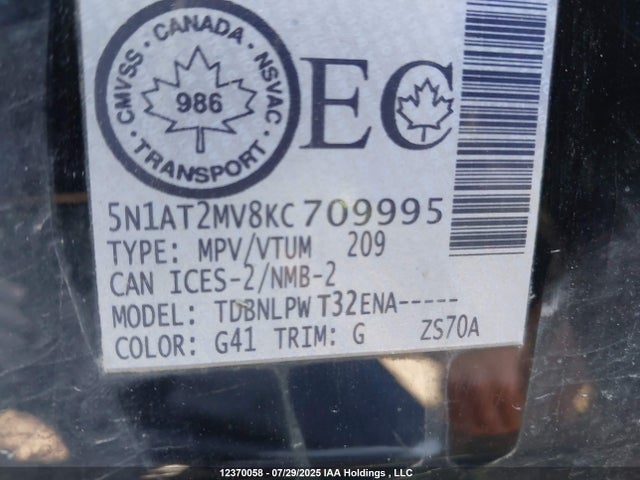 Nissan 2019 2019 5N1AT2MV8KC709995 Image 19