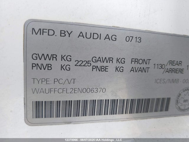 Audi flex fuel engine 2014 WAUFFCFL2EN006370 Image 9