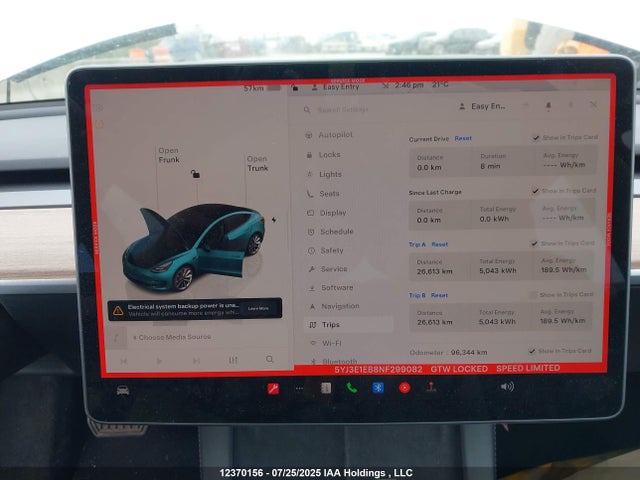 5YJ3E1EB8NF299082 Tesla MODEL 3